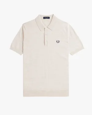 Fred Perry Classic Knitted Polo Shirt - Porridge Marl