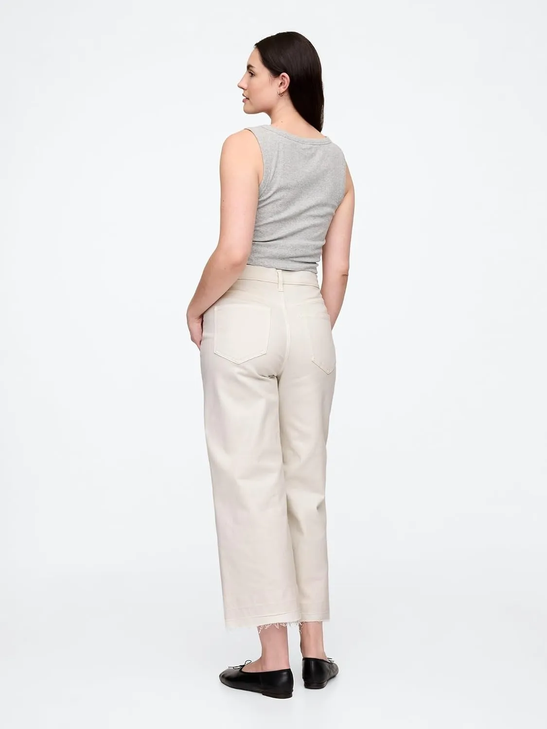 GAP Women's Wide Leg Cropped Jeans