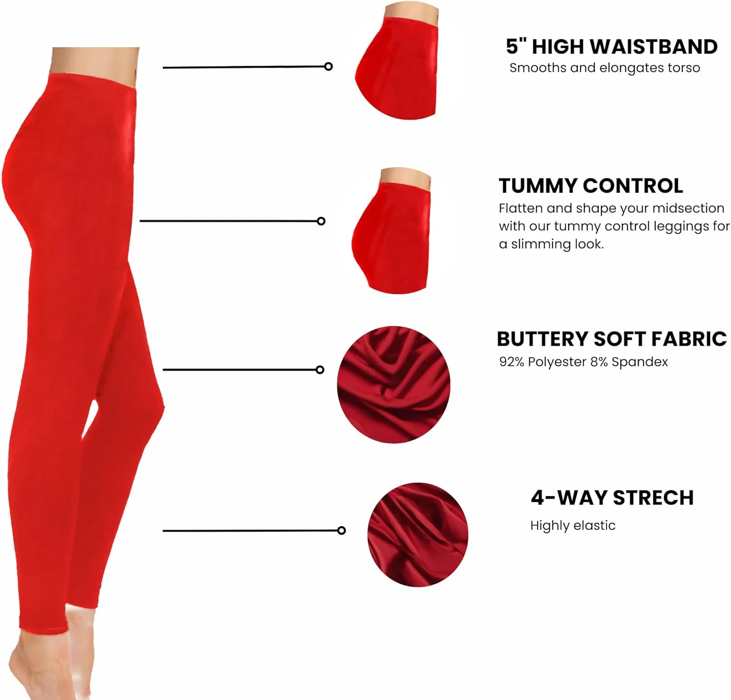 Generic Buttery Soft High Waisted Modern Leggings, Women's Yoga Pants, Medium, Blue