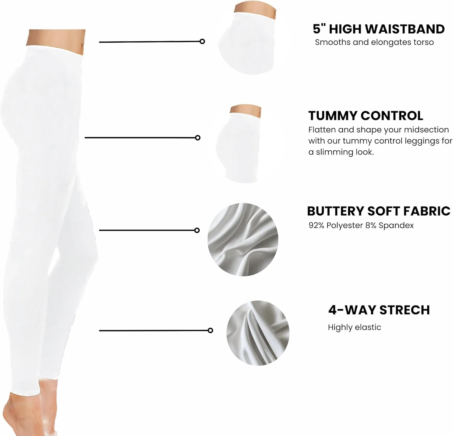 Generic Buttery Soft High Waisted Modern Leggings, Women's Yoga Pants, Medium, Blue