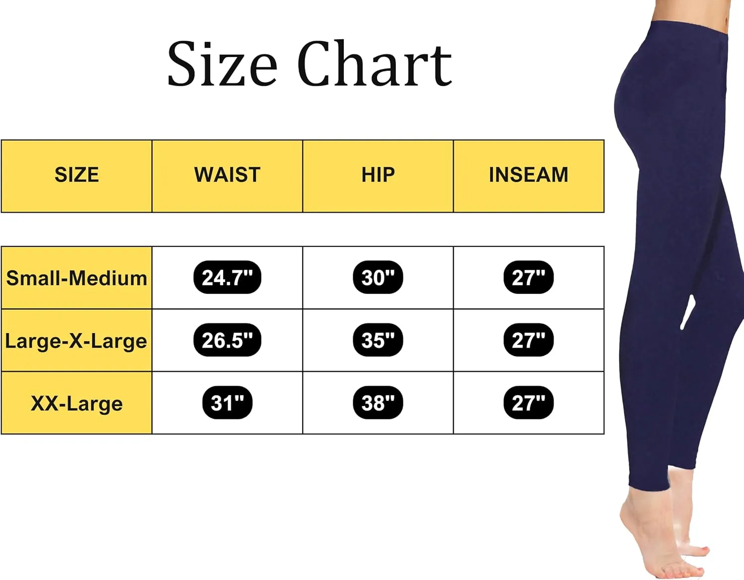 Generic Buttery Soft High Waisted Modern Leggings, Women's Yoga Pants, Medium, Blue