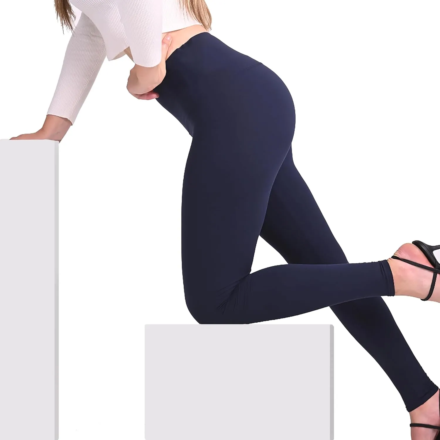 Generic Buttery Soft High Waisted Modern Leggings, Women's Yoga Pants, Medium, Blue