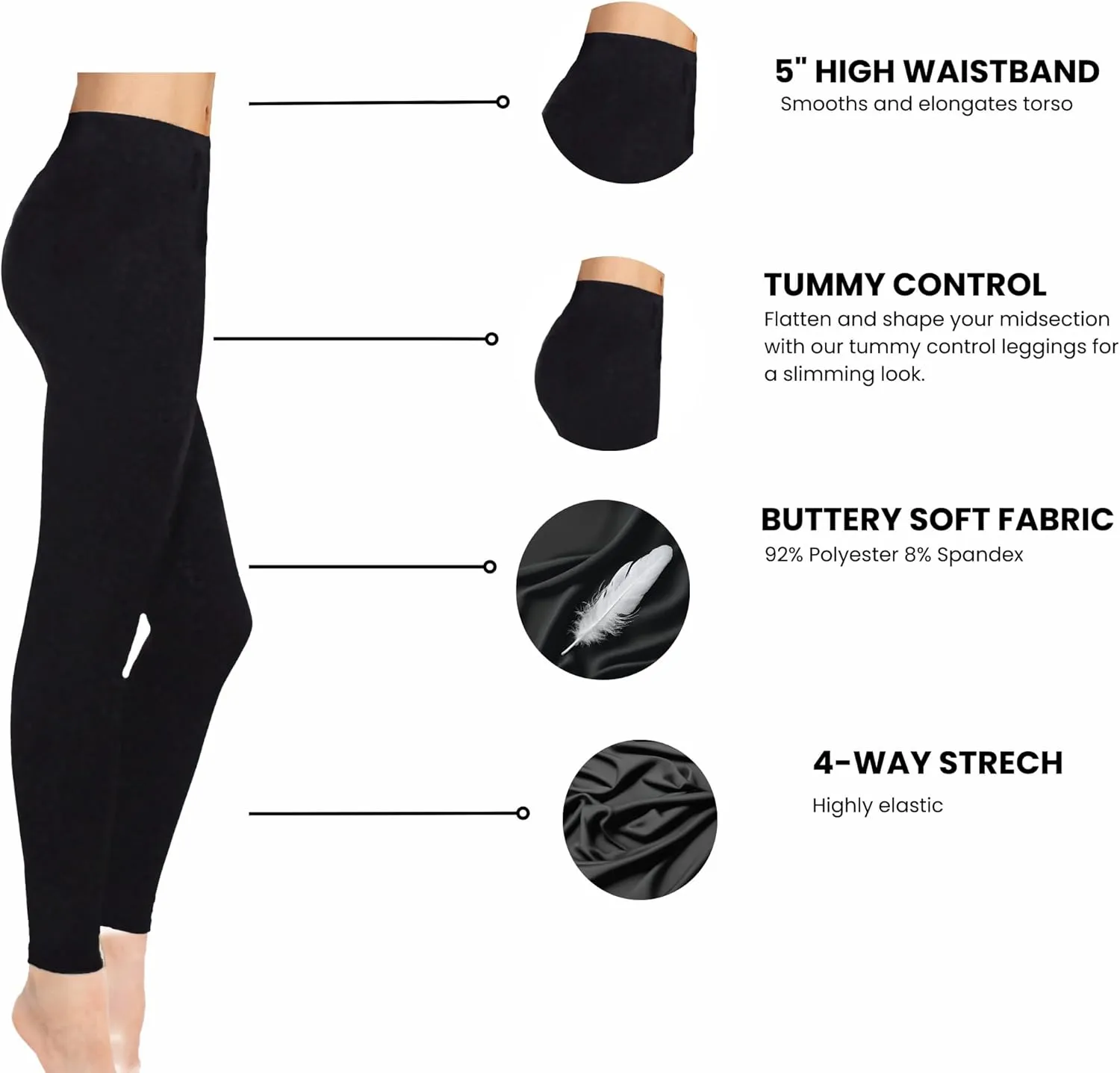 Generic Buttery Soft High Waisted Modern Leggings, Women's Yoga Pants, Medium, Blue