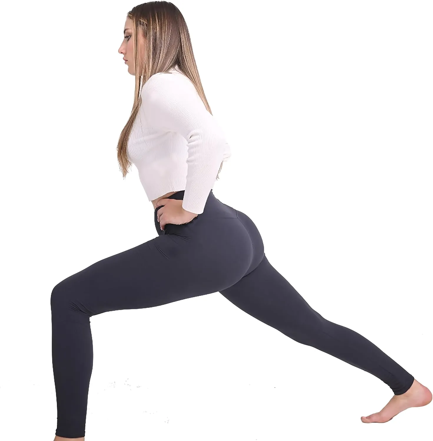 Generic Buttery Soft High Waisted Modern Leggings, Women's Yoga Pants, Medium, Blue