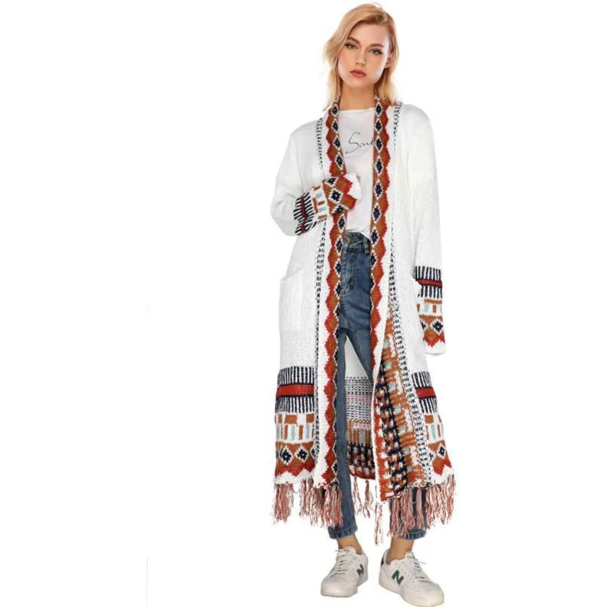 Geometric Pattern Bohemian Cardigan