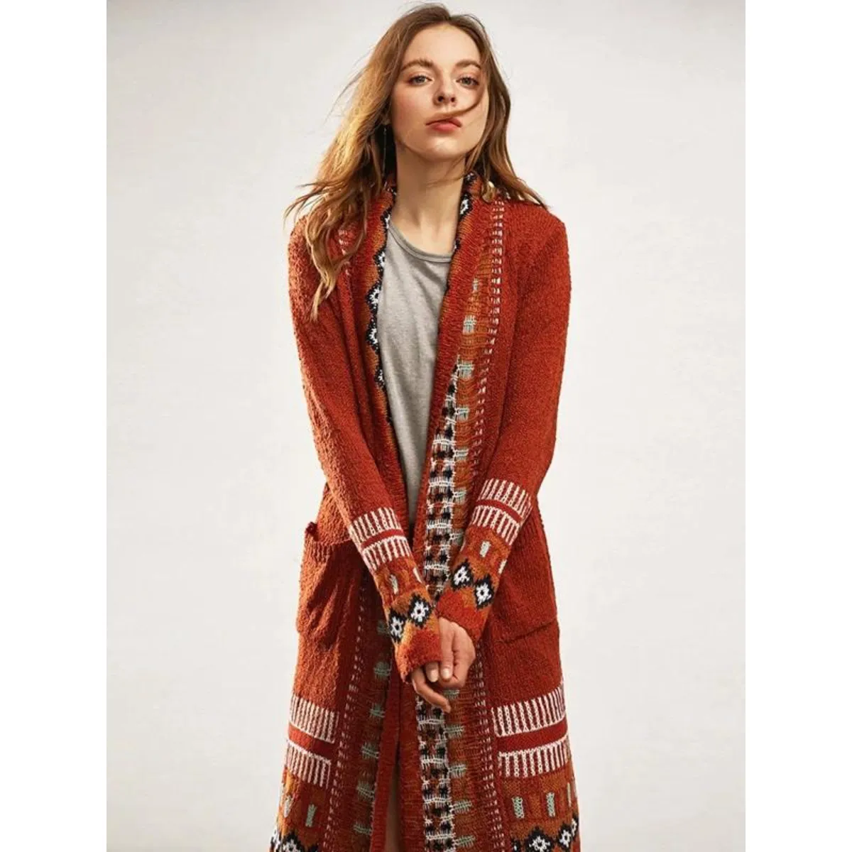 Geometric Pattern Bohemian Cardigan