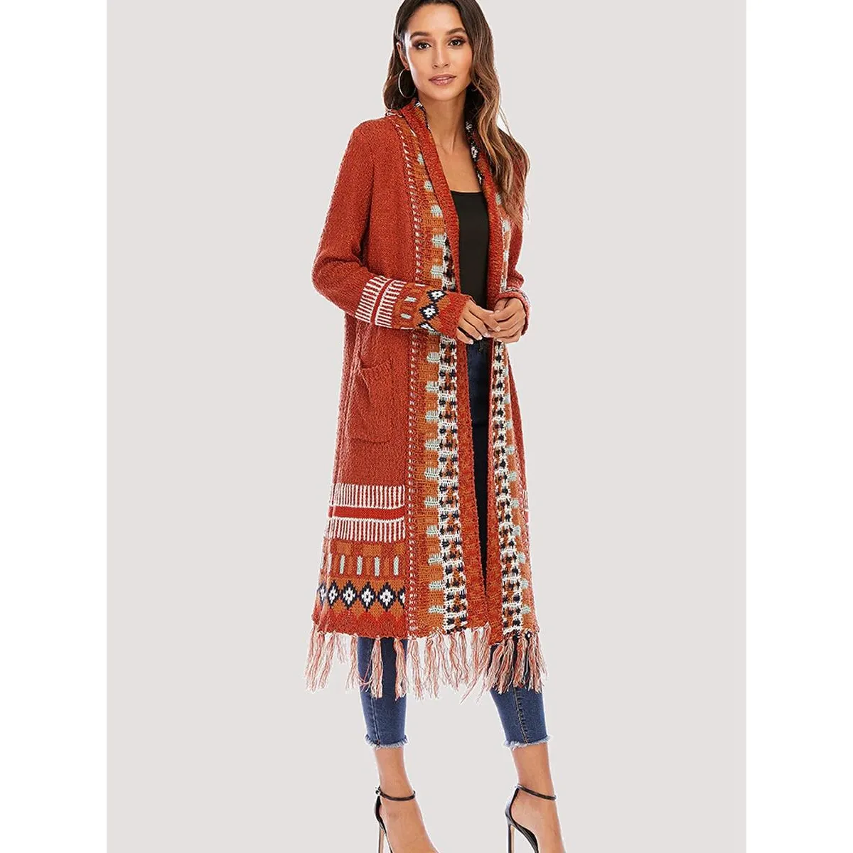 Geometric Pattern Bohemian Cardigan