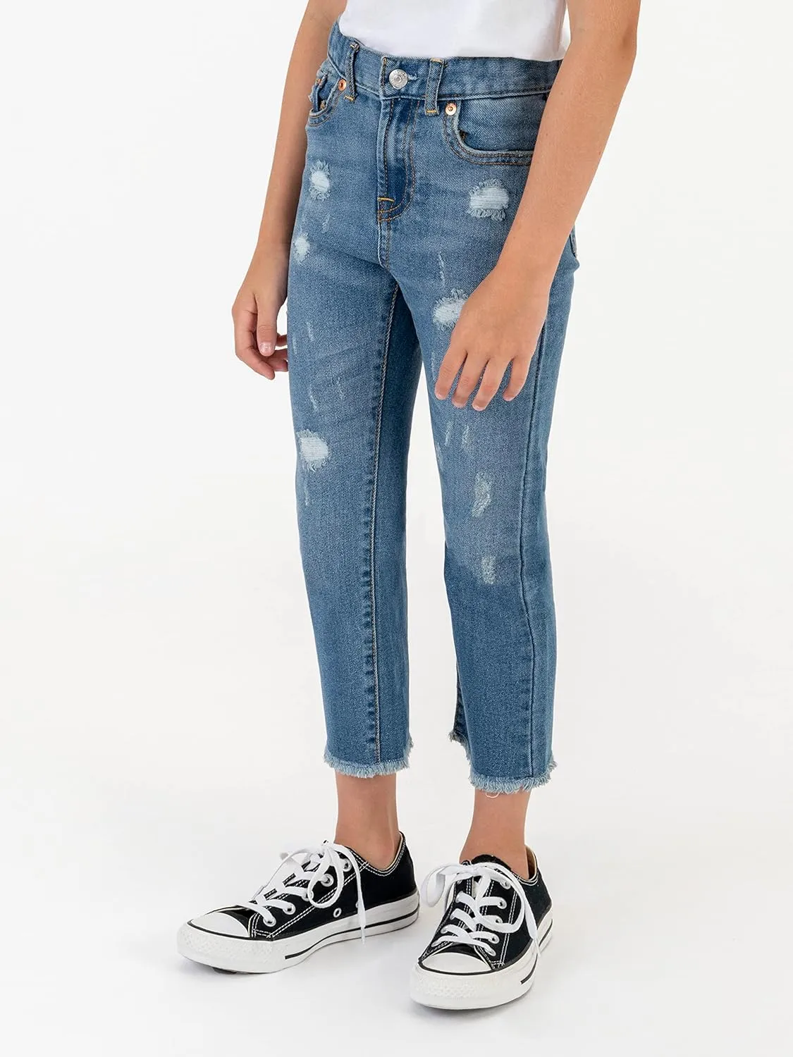 Girls' High Rise Straight Fit Jeans