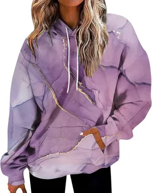 GOFULY Women'S Fashion Hoodies & Sweatshirts Long Sleeve Drawstring Sweatshirt Gradient Color Fall 2024 Casual Sweatshirts