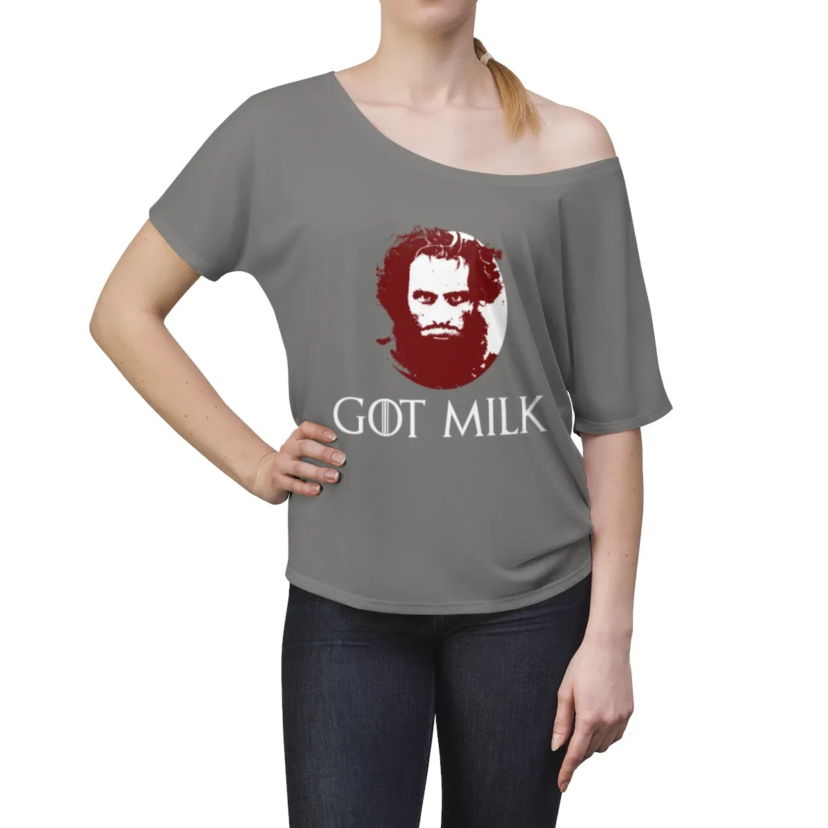 Got Milk Bearded Milk Mustache Women's Slouchy top