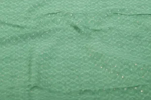 Green Geometric Print Glace Cotton Fabric