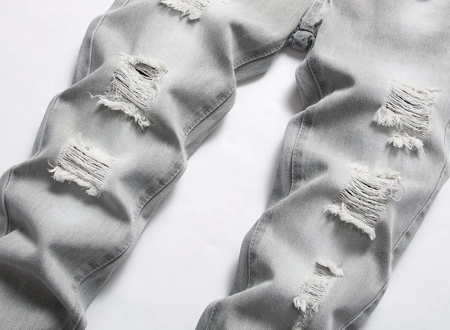 HENGAO Boy's Distressed Ripped Skinny Jeans