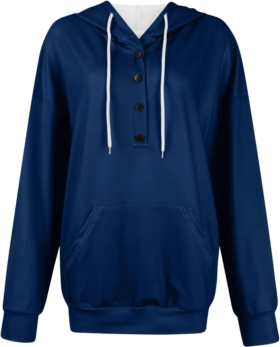 hoodies for women oversized sweatshirt trendy long sleeve button drawstring pullover sweater tops fall winter clothes 