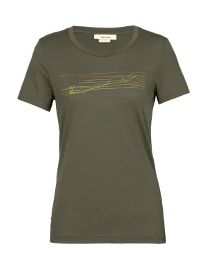 Icebreaker Wmns Tech Lite II SS Ski Stripes Loden