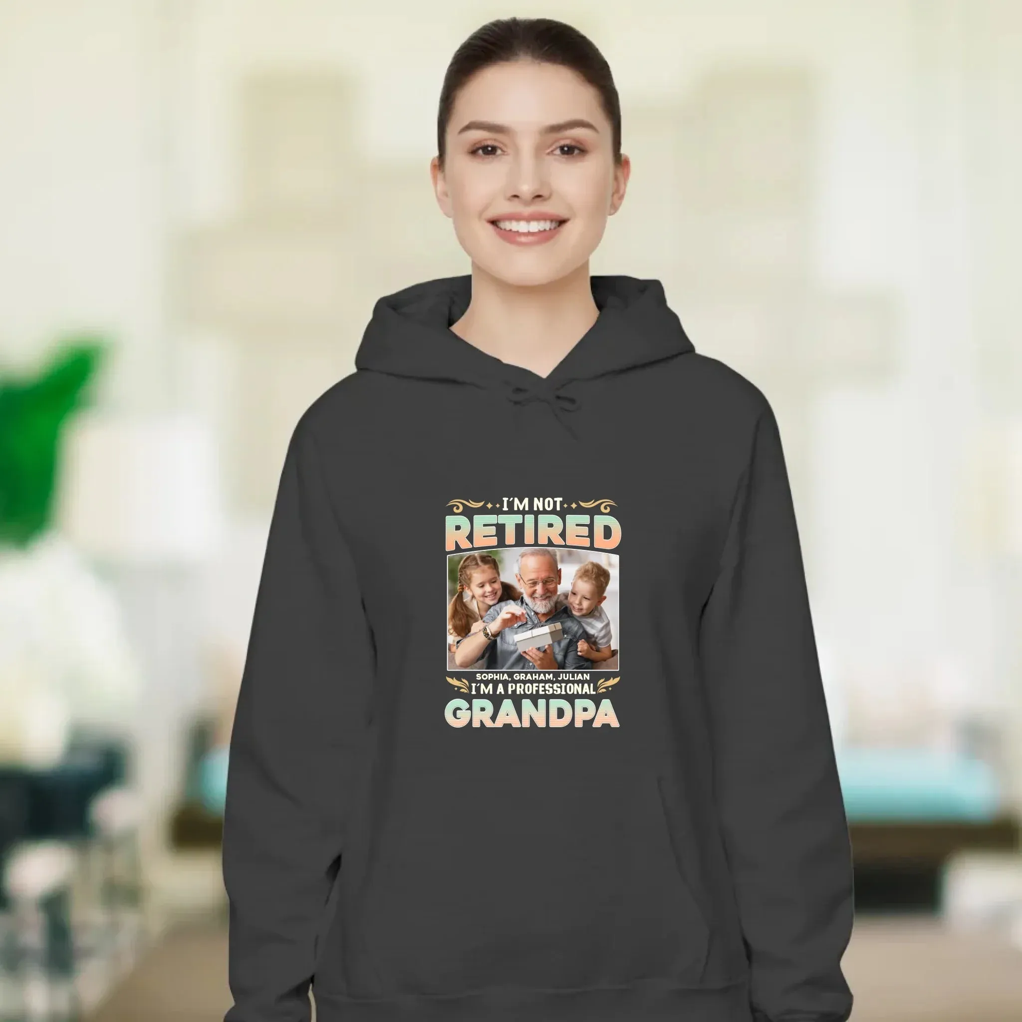 I'm Not Retired, I'm A Professional Grandpa - Custom Photo - Personalized Gifts For Grandpa - Hoodie