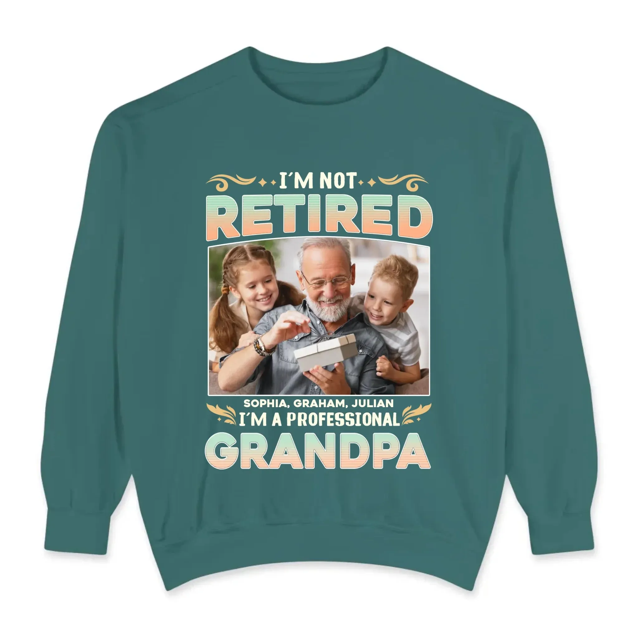 I'm Not Retired, I'm A Professional Grandpa - Custom Photo - Personalized Gifts For Grandpa - T-shirt