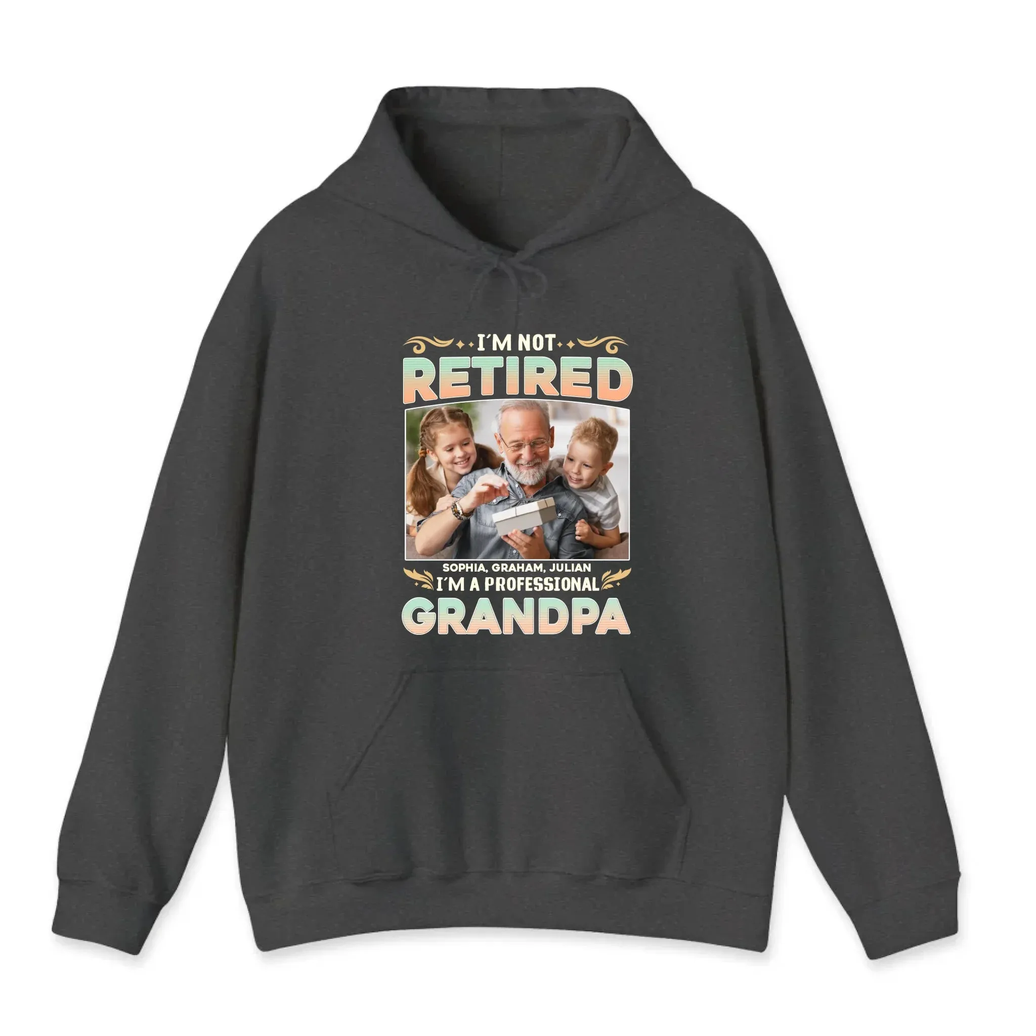 I'm Not Retired, I'm A Professional Grandpa - Custom Photo - Personalized Gifts For Grandpa - T-shirt