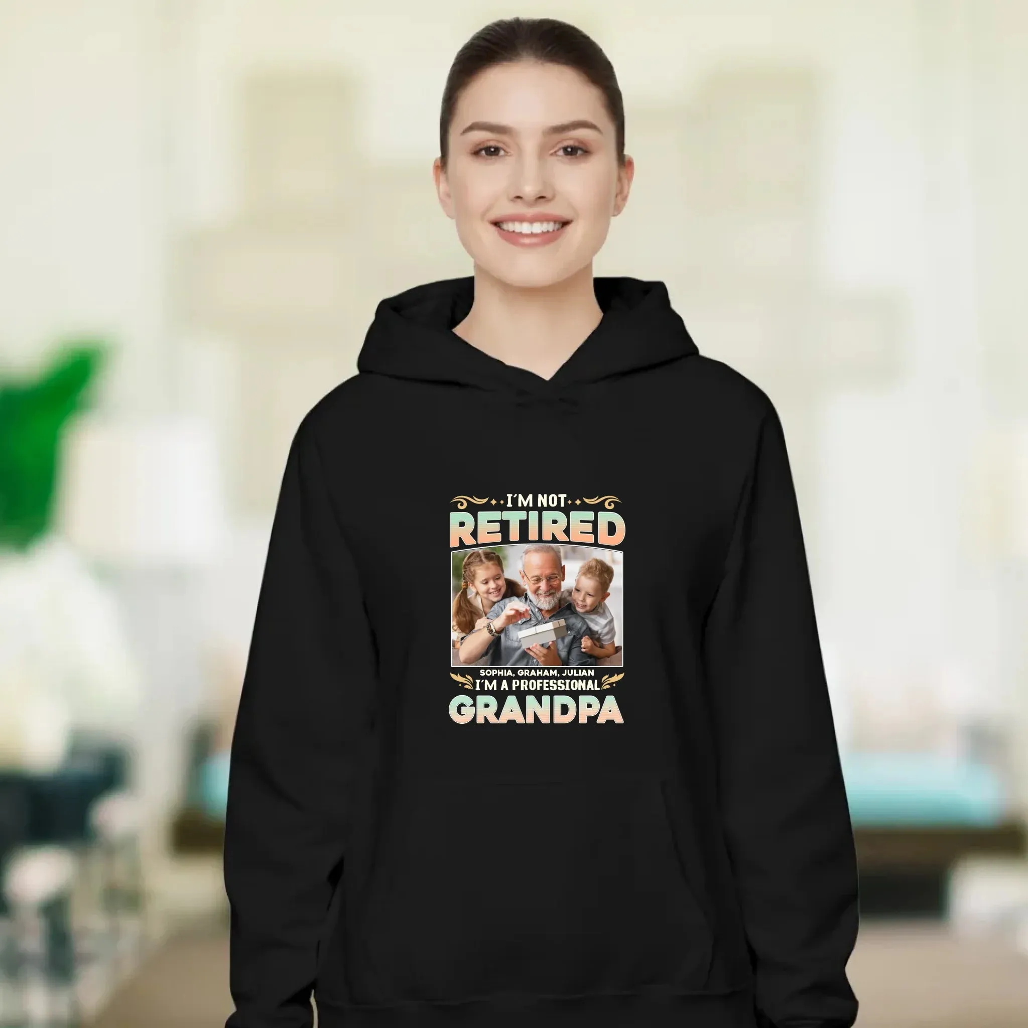 I'm Not Retired, I'm A Professional Grandpa - Custom Photo - Personalized Gifts For Grandpa - T-shirt
