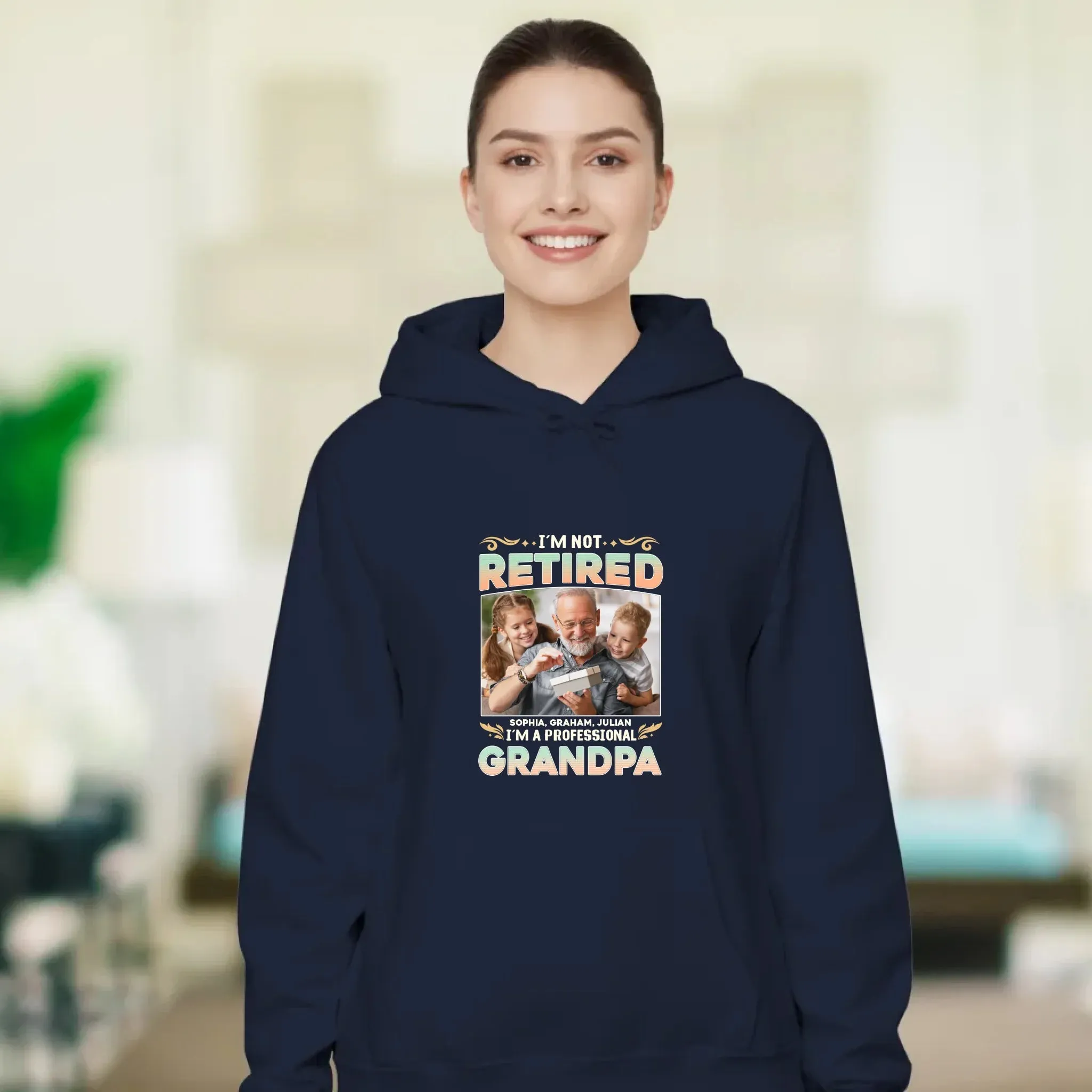 I'm Not Retired, I'm A Professional Grandpa - Custom Photo - Personalized Gifts For Grandpa - T-shirt