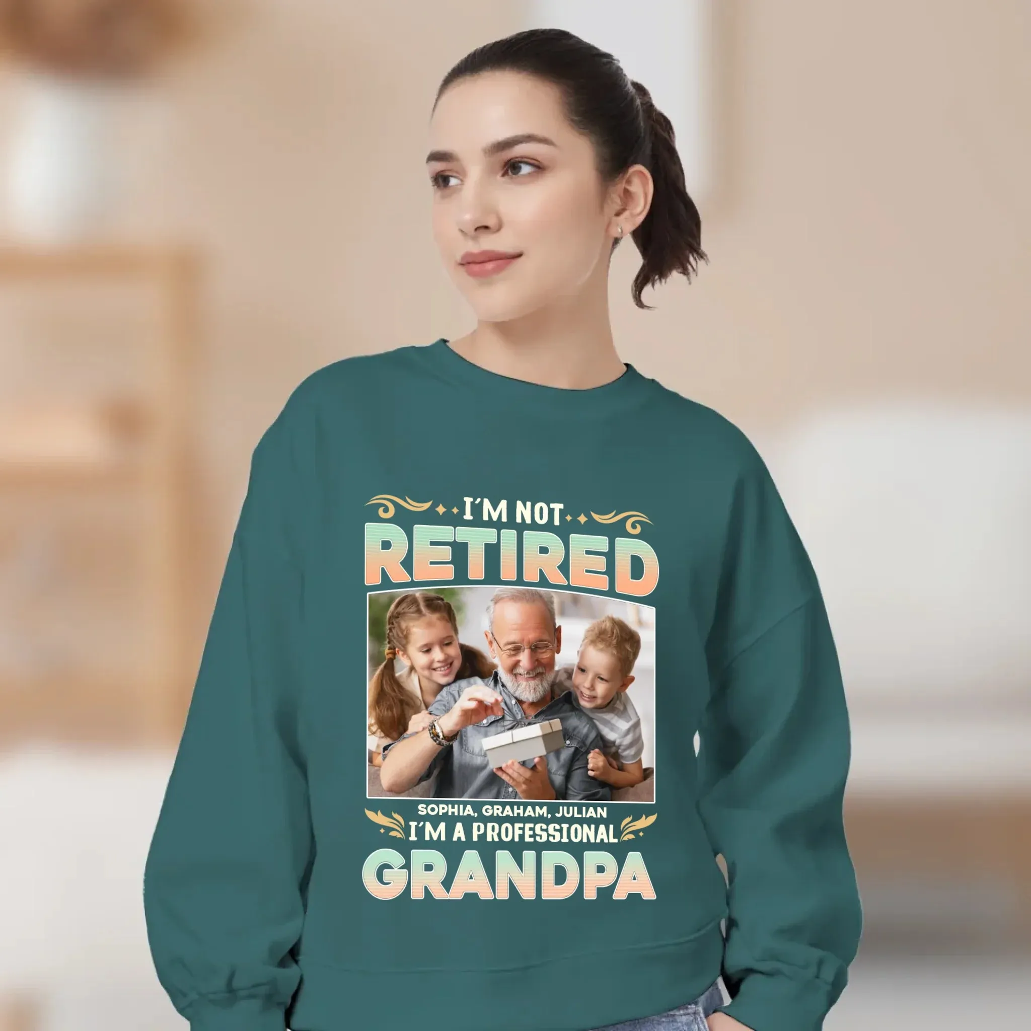 I'm Not Retired, I'm A Professional Grandpa - Custom Photo - Personalized Gifts For Grandpa - T-shirt