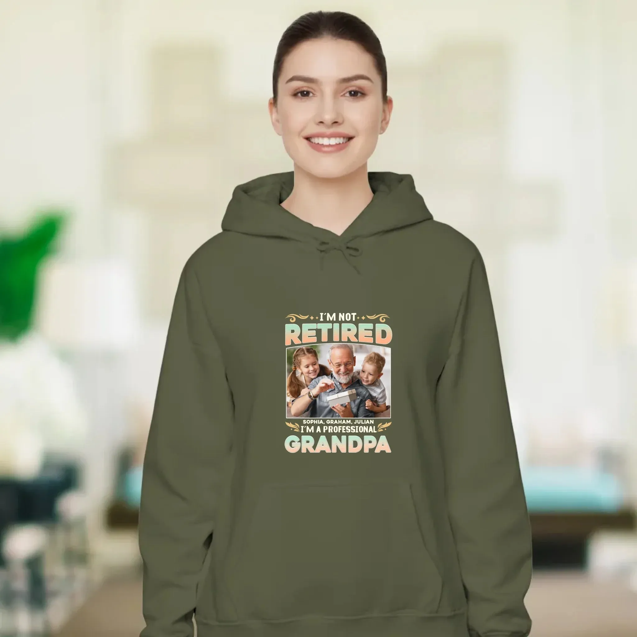 I'm Not Retired, I'm A Professional Grandpa - Custom Photo - Personalized Gifts For Grandpa - T-shirt