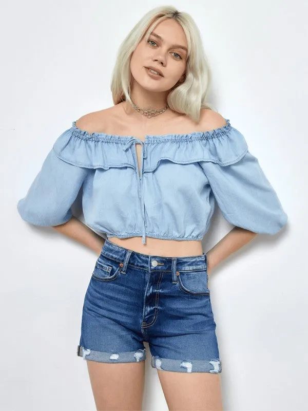 Isla Plus High Rise Double Cuffed Shorts