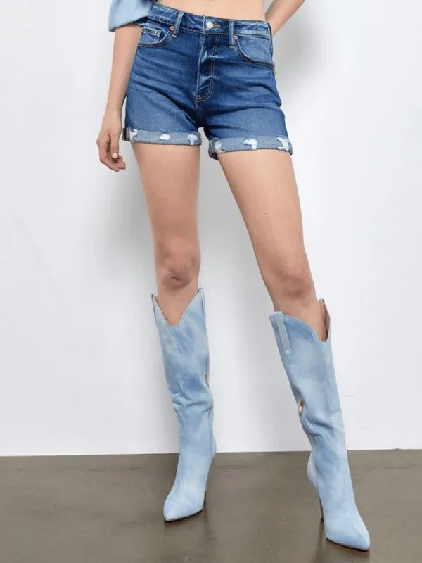 Isla Plus High Rise Double Cuffed Shorts