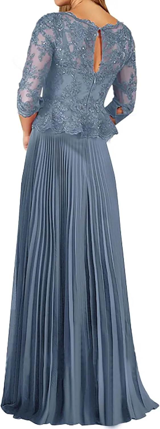 JAEDEN Mother of The Bride Dresses for Wedding - Lace Chiffon Formal Evening Gowns