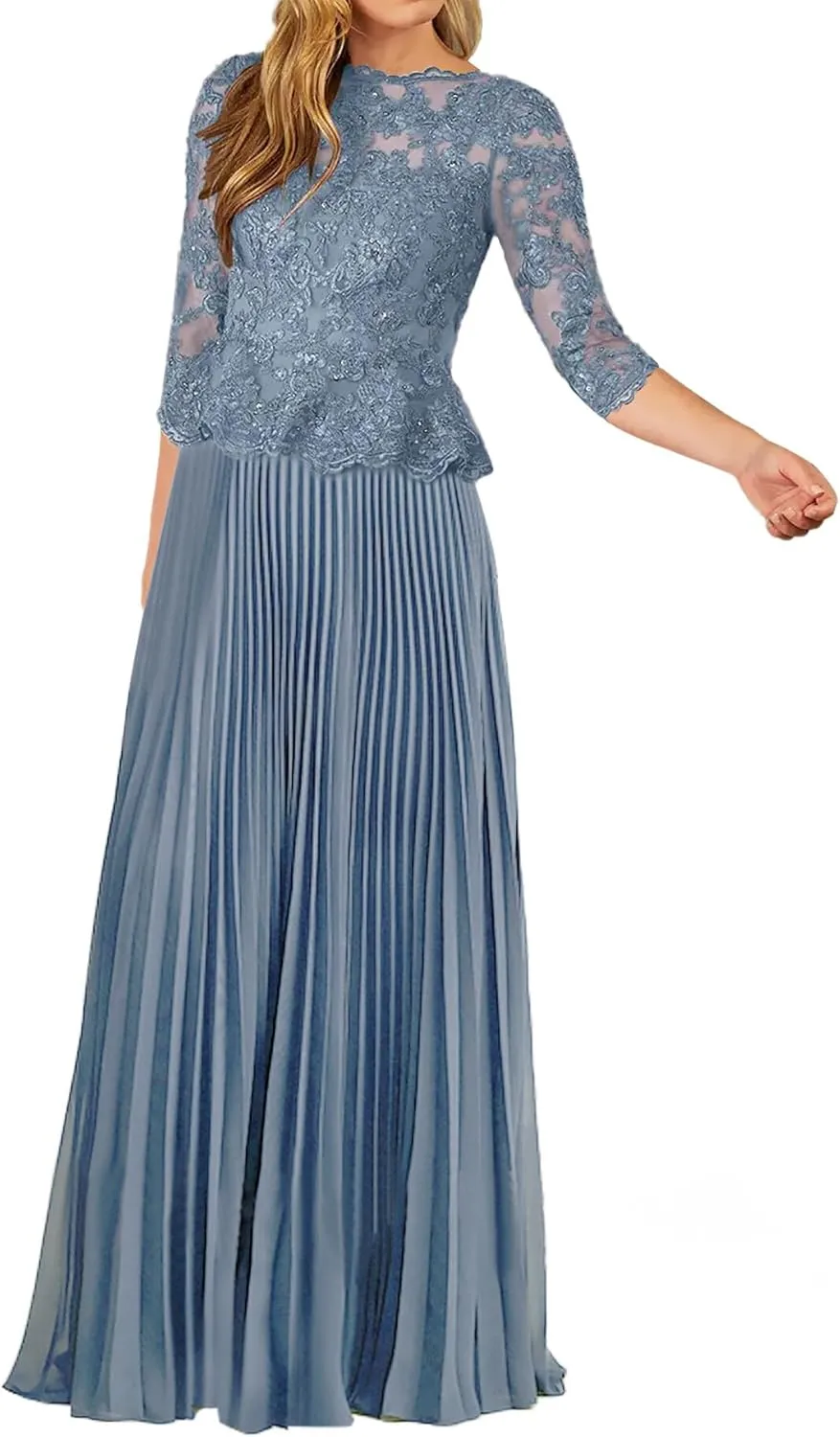 JAEDEN Mother of The Bride Dresses for Wedding - Lace Chiffon Formal Evening Gowns