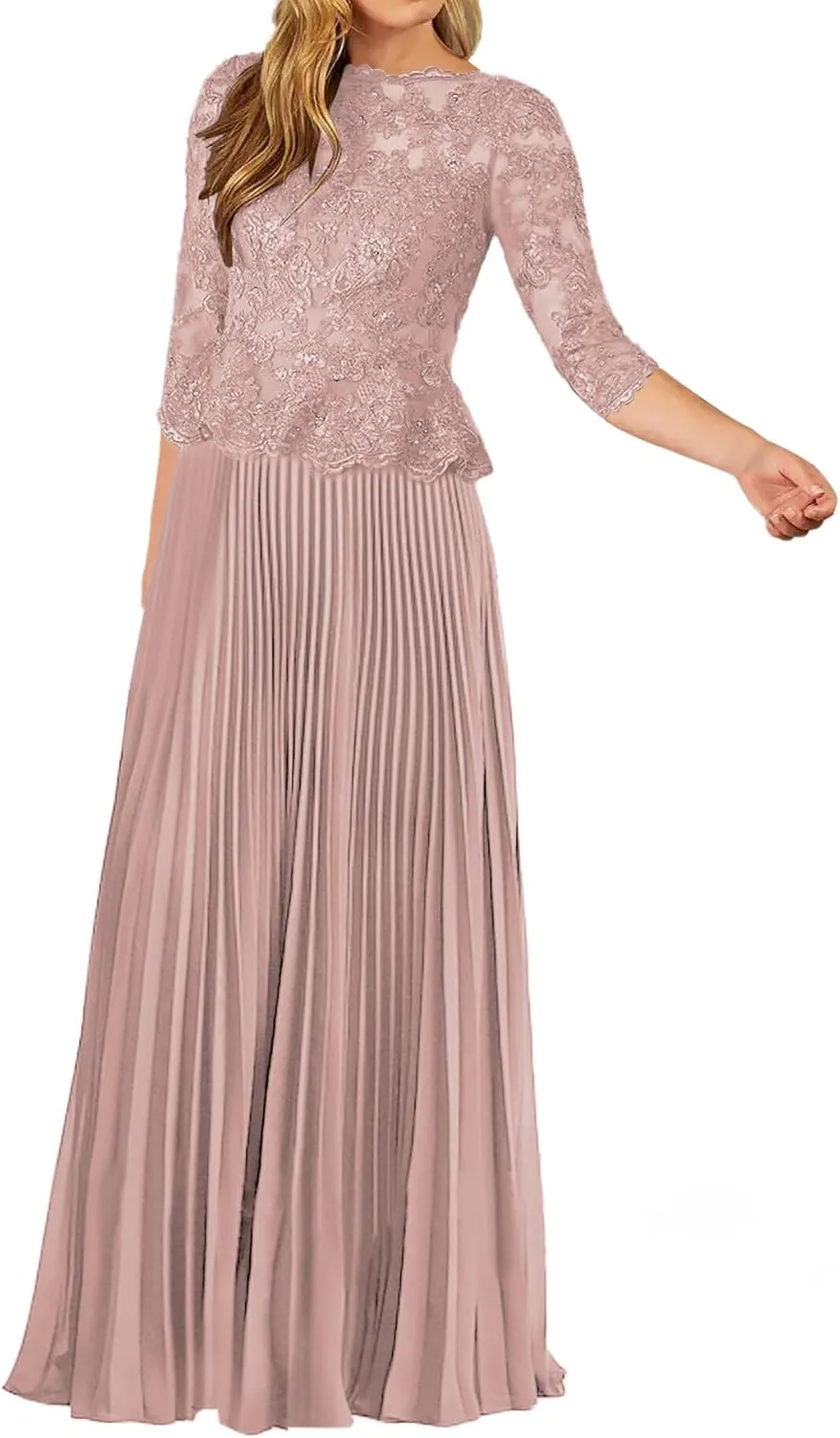 JAEDEN Mother of The Bride Dresses for Wedding - Lace Chiffon Formal Evening Gowns