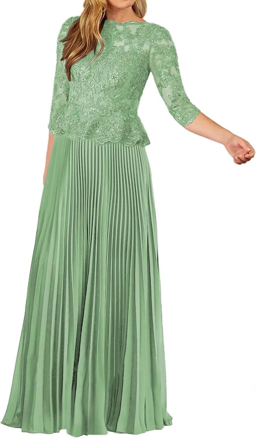 JAEDEN Mother of The Bride Dresses for Wedding - Lace Chiffon Formal Evening Gowns