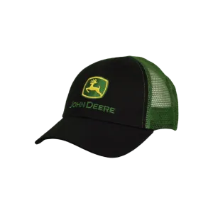 John Deere Kid's Black and Green Mesh Classic Logo Cap