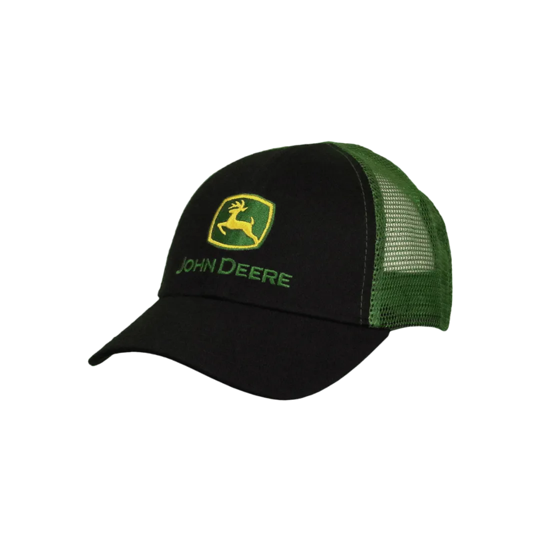 John Deere Kid's Black and Green Mesh Classic Logo Cap