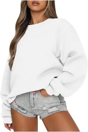 jovati Womens Fashion 2024 Fall Outfits Oversized Sweatshirts CrewNeck Pullover y2k Hoodies Teen Girls Sweaters womens clothing clean girl aesthetic clothes over sized sweatshirt for women