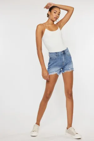 Kan Can High Rise Mom Denim Shorts