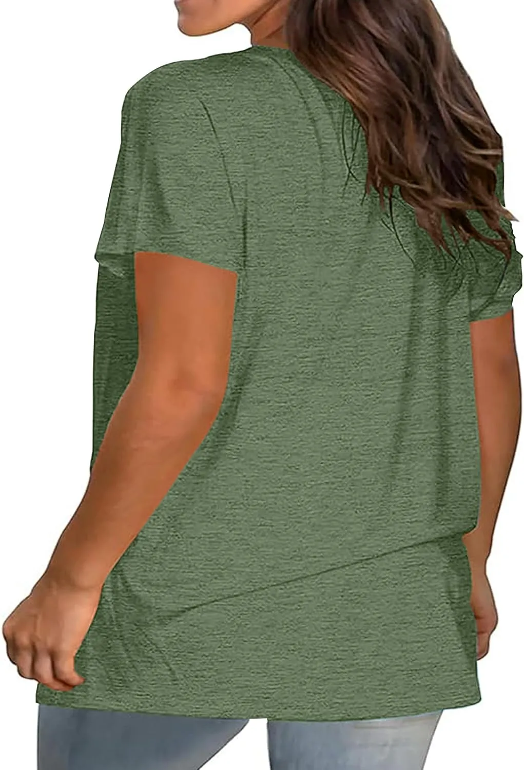 Kancystore Womens Plus Size V Neck T Shirts Short Sleeve Tops Casual Summer Tshirts Loose Fit Tee XL-5X