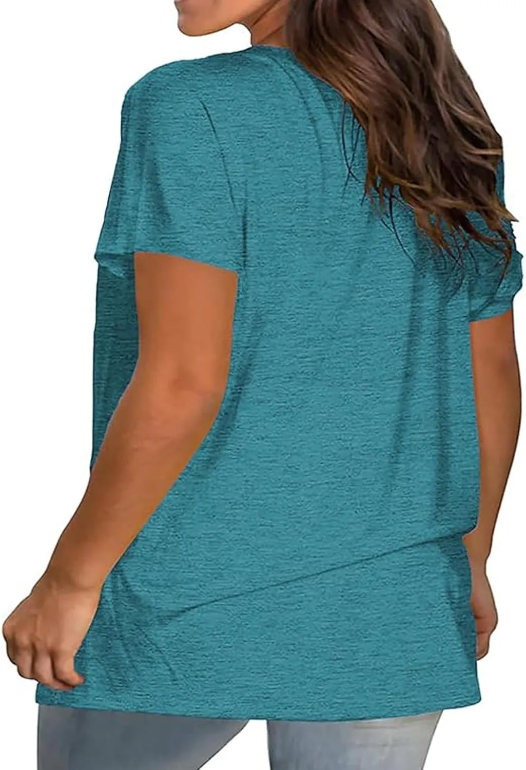 Kancystore Womens Plus Size V Neck T Shirts Short Sleeve Tops Casual Summer Tshirts Loose Fit Tee XL-5X