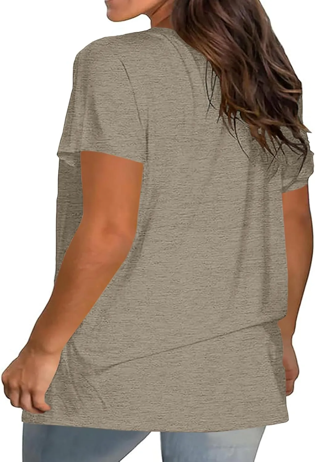 Kancystore Womens Plus Size V Neck T Shirts Short Sleeve Tops Casual Summer Tshirts Loose Fit Tee XL-5X