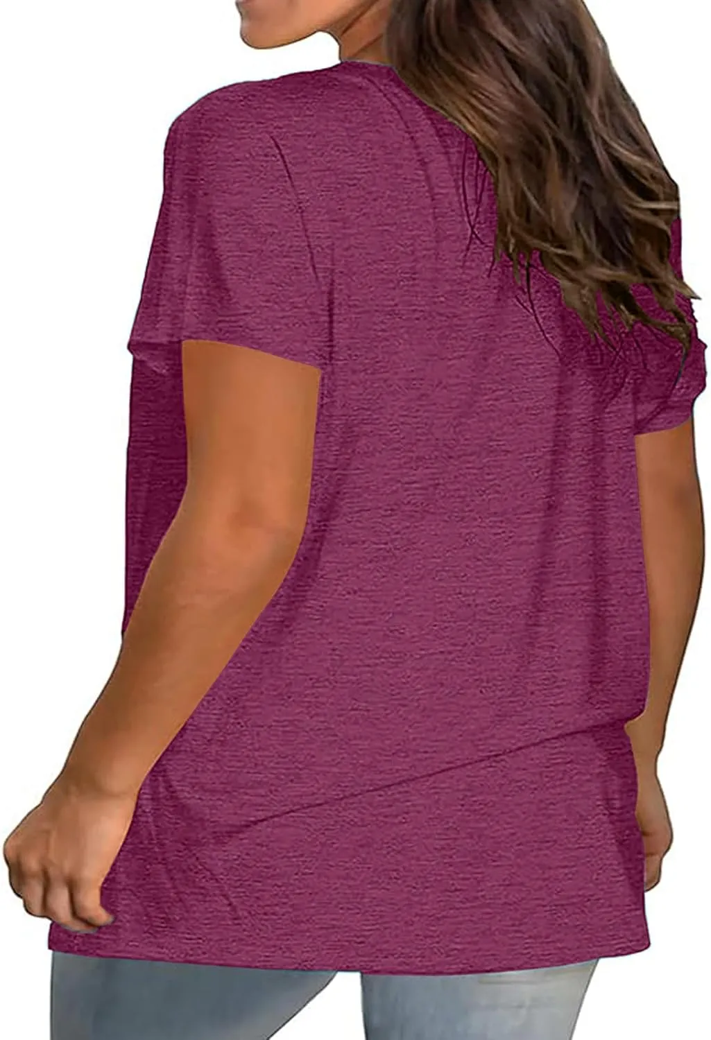 Kancystore Womens Plus Size V Neck T Shirts Short Sleeve Tops Casual Summer Tshirts Loose Fit Tee XL-5X