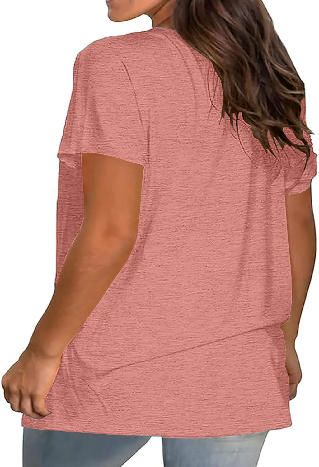 Kancystore Womens Plus Size V Neck T Shirts Short Sleeve Tops Casual Summer Tshirts Loose Fit Tee XL-5X