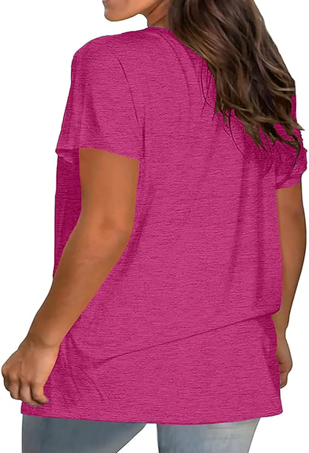 Kancystore Womens Plus Size V Neck T Shirts Short Sleeve Tops Casual Summer Tshirts Loose Fit Tee XL-5X