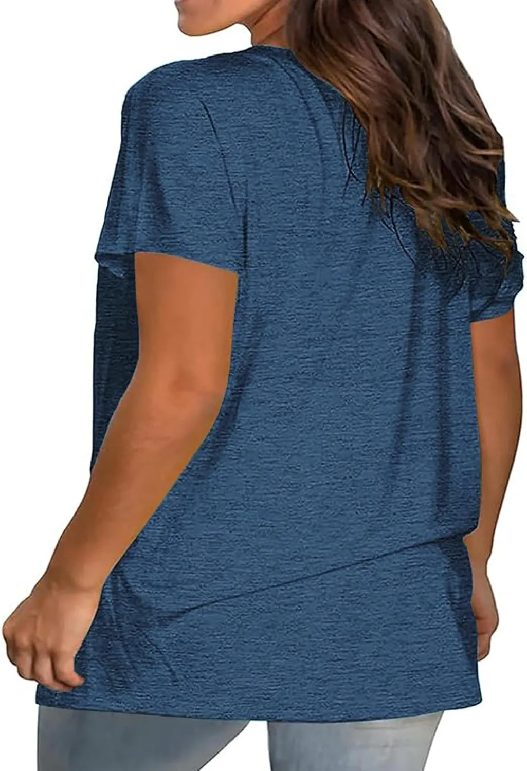 Kancystore Womens Plus Size V Neck T Shirts Short Sleeve Tops Casual Summer Tshirts Loose Fit Tee XL-5X