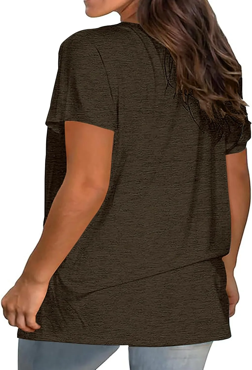 Kancystore Womens Plus Size V Neck T Shirts Short Sleeve Tops Casual Summer Tshirts Loose Fit Tee XL-5X