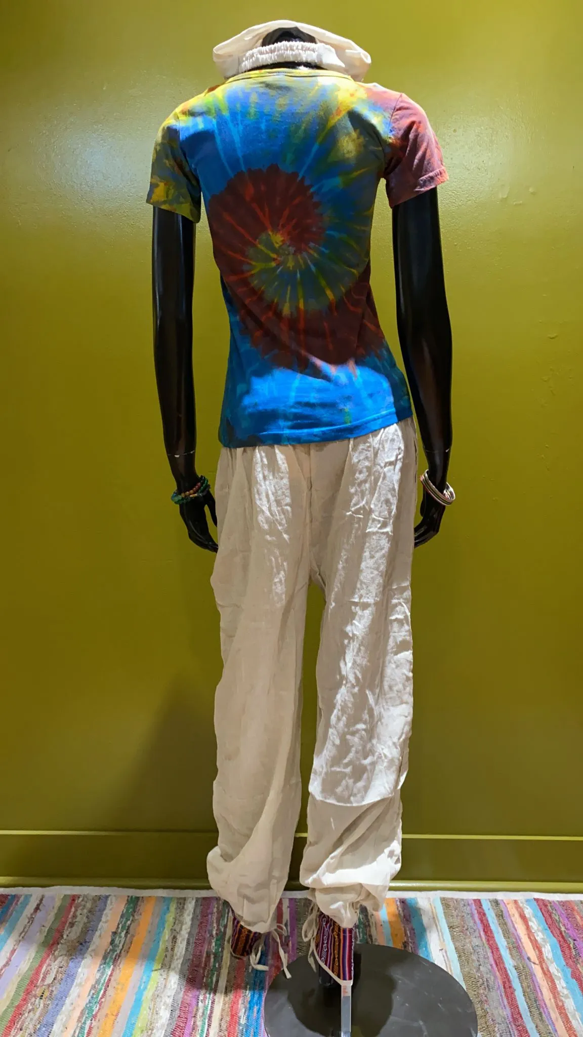 Katmandu Compass Painted Cotton Babydoll Tee Shirt - Tie Dye