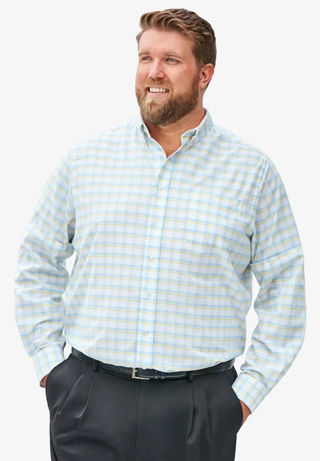 KingSize Men's Big & Tall Tall Wrinkle-Free Oxford Dress Shirt