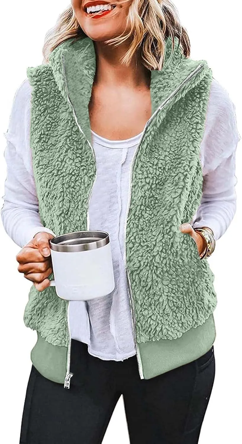 LCMTWX Womens Winter Fuzzy Fleece Jacket Outdoor Slim Outwear Office Casual Plush Cardigan Trendy Overcoat Hooded Coats
