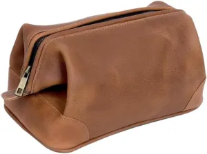 Leather Toiletry Bag for Men, Premium Genuine Leather Shaving Kit Organizer, Travel Kit Pouch Bag for Men, Large Size (Brown)(Brown)