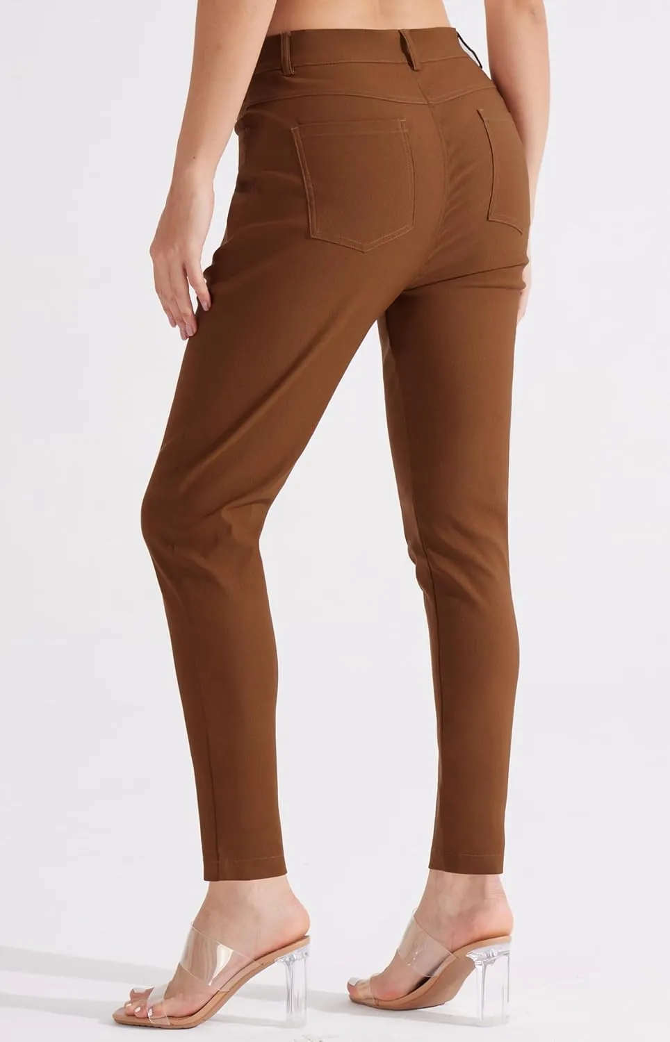 Libin Women's 4-Way Stretch Dress Pants 28"/29" Skinny-Leg Office Casual Slim Fit Work Slacks with Pockets