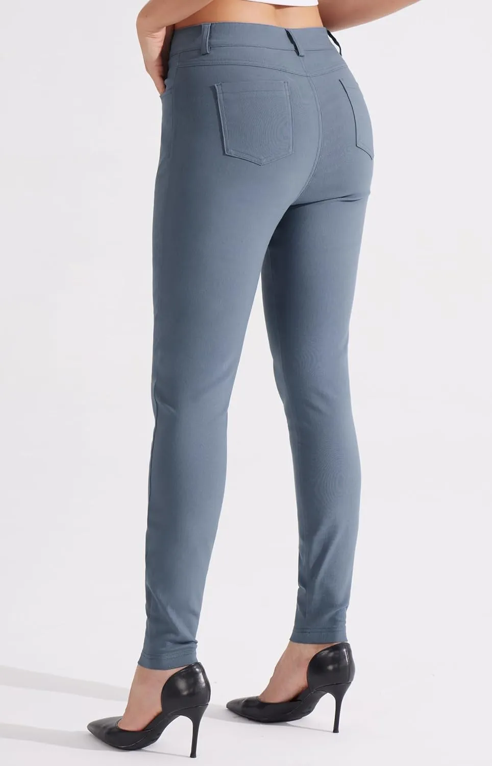 Libin Women's 4-Way Stretch Dress Pants 28"/29" Skinny-Leg Office Casual Slim Fit Work Slacks with Pockets