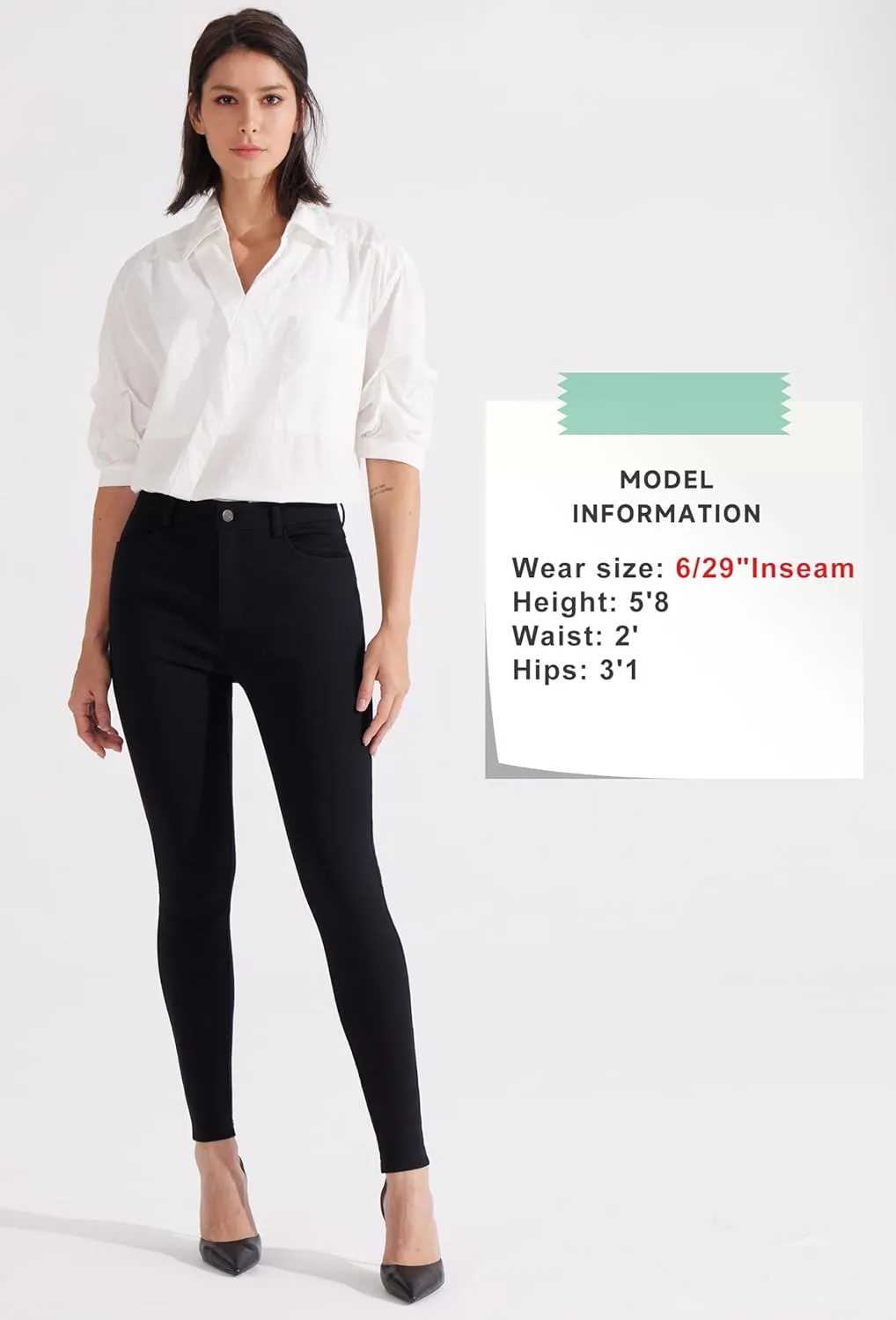 Libin Women's 4-Way Stretch Dress Pants 28"/29" Skinny-Leg Office Casual Slim Fit Work Slacks with Pockets
